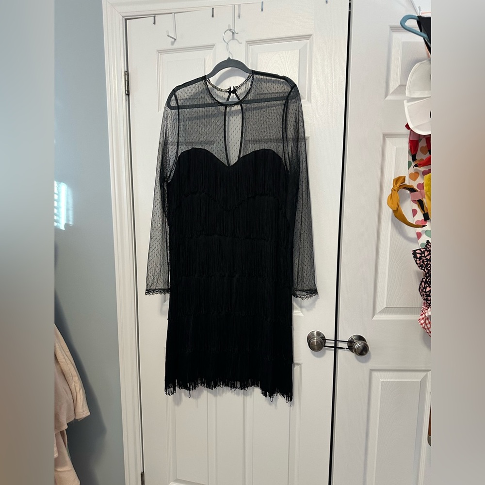 Hell Bunny Black Sheath Long Sleeve Dress